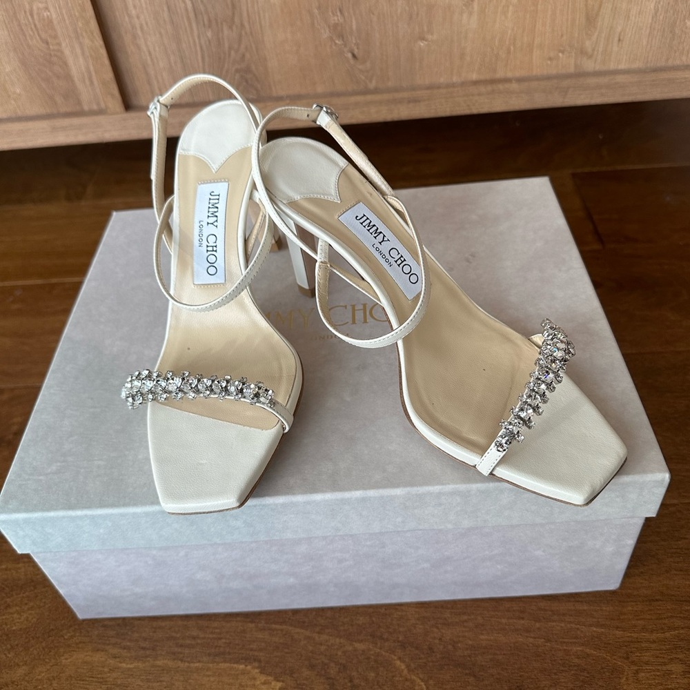Jimmy Choo Women's Meira 85 Embellished High Heel Slide Sandals